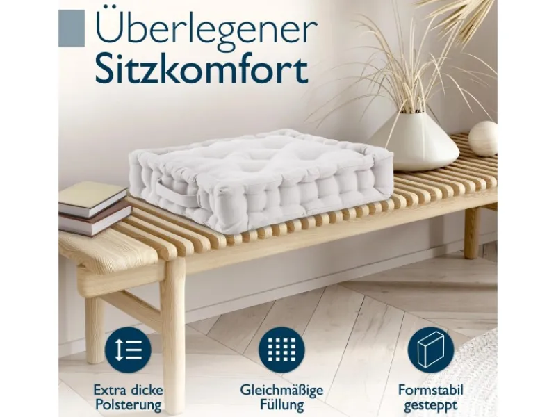 Beautissu Mila Stuhlkissen 50x50x10cm