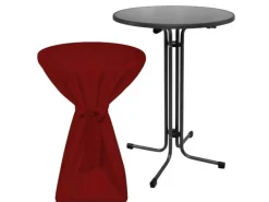 Beautissu Sylt Stehtisch Ø 80cm Grau mit Premium Stehtischhusse Ø 80cm