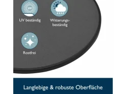 Beautissu Sylt Stehtisch Ø 80cm Grau mit Premium Stehtischhusse Ø 80cm