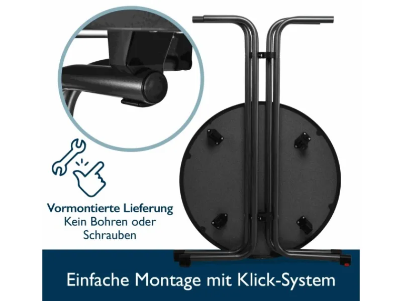 Beautissu Sylt Stehtisch Ø 80cm Grau mit Premium Stehtischhusse Ø 80cm