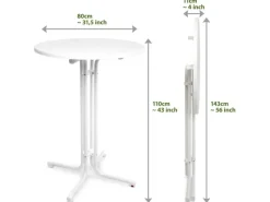 Online Beautissu Sylt Stehtisch Ø 80 cm Weiß