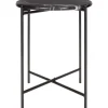 Beistelltisch mit Marmorplatte Midnight Mystery Ø 43 cm H: 50 cm Schwarz