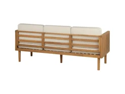 Beliani Gartensofa Heller Holzfarbton Beige 65x179x76
