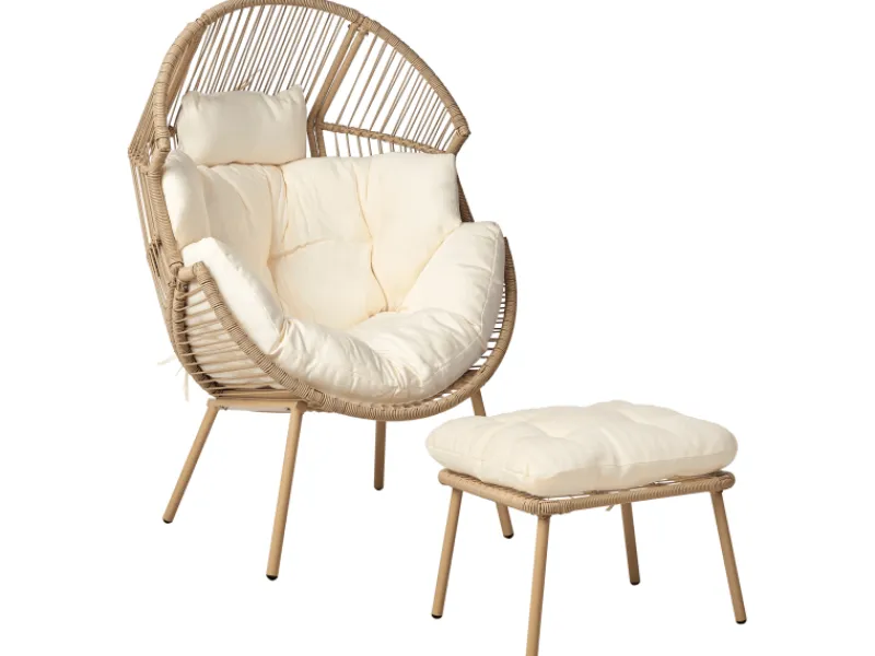 Hot Beliani Sessel Beige Naturfarben Weiss 93x89x130