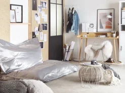 Online Beliani Sitzsack FUZZY 180x230x20 Silber