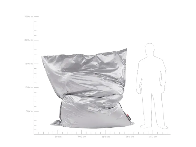 Online Beliani Sitzsack FUZZY 180x230x20 Silber