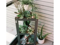 Bellissa Pflanzregal Triangolo Dreieckig Anthrazit-Metallic 71cm x 35cm x 35cm