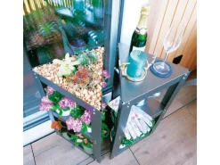 Bellissa Pflanzregal Triangolo Dreieckig Anthrazit-Metallic 71cm x 35cm x 35cm