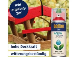 Hot belton Free AQUAcolours Buntlack RAL 3000 matt 400 ml Feuerrot