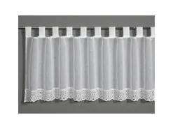 Bennetti Bistrogardine Naturoptik mit Häkelspitze Weiß 48 x 140 cm