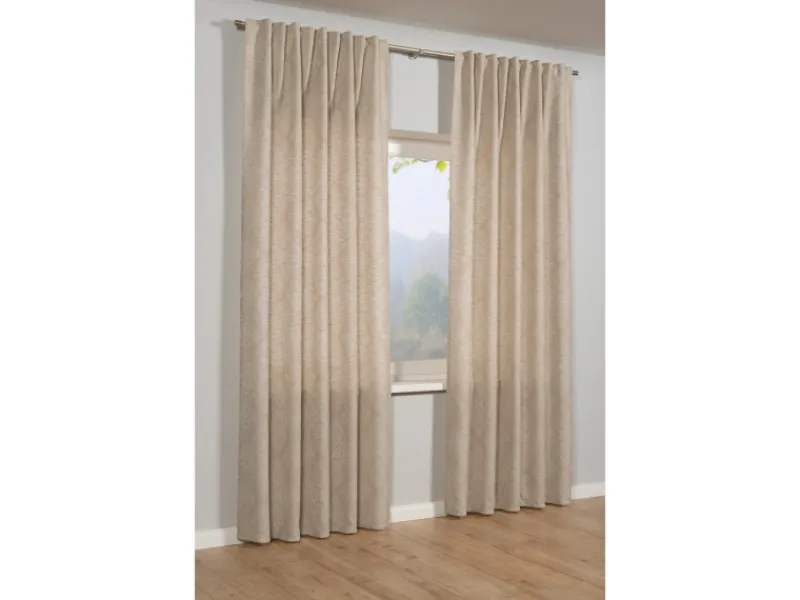 Best Bennetti Schal mit Gardinenband Beige 140 x 245 cm
