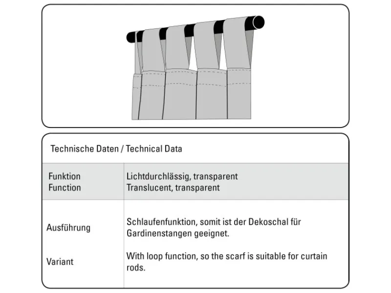 New Bennetti Schlaufenschal Voile-Flock Weiß 140 x 245 cm