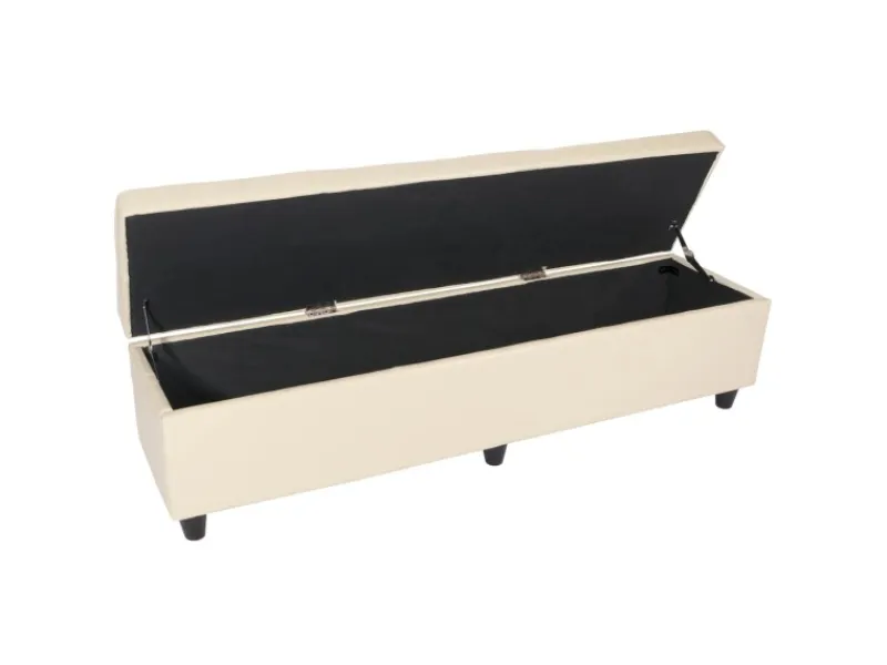 BERLINLODGE Aufbewahrungs-Truhe Lars XXL 45x180x45cm Stoff/Textil Schriftzug