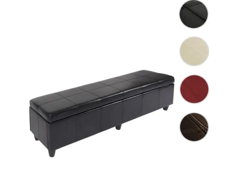 BERLINLODGE Aufbewahrungs-Truhe Lars XXL 45x180x45cm Stoff/Textil Schriftzug