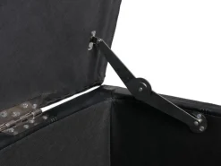 Hot BERLINLODGE Aufbewahrungs-Truhe Sitzbank Lars 45x112x45cm Leder & Kunstleder Schwarz