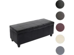 BERLINLODGE Aufbewahrungs-Truhe Sitzbank Lars 45x112x45cm Leder & Kunstleder