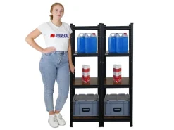 Clearance BERLINLODGE 2er Wohnregal Ragnar Set HxBxT 150x45x45cm Fachlast 100kg Vintagebraun-Schwarz