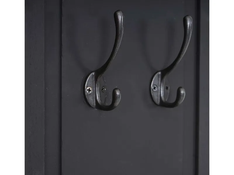 BERLINLODGE Garderobe 2er-Set 109x28x5,5cm Wandhaken Holz Lackiert