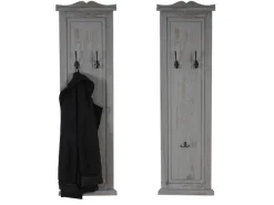 BERLINLODGE Garderobe 2er-Set 109x28x5,5cm Wandhaken Holz Shabby