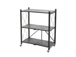 BERLINLODGE KLAP Klappbares Regal Auf Rollen HxBxT 87 x 72 x 34 cm 3 Ebenen Belastbarkeit 150kg Wohnregal