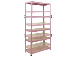 Online BERLINLODGE Mega Deal 2x Wohnregal PINK LADY HxBxT 180x90x40cm Fachlast 175kg 5 Ebenen Pink Bücherregal Standregal Büroregal