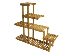 BERLINLODGE Pflanzregal HxBxT 95x105x25cm 5 Ablagen Outdoor Tanne Holz Blumentreppe Standregal Regal Blumenständer