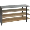 New BERLINLODGE Regal HxBxT 72x119x40cm Massiv-Holz Industrial Natur Mit Metall-Optik Wohnregal Bücherregal Schuhregal Sideboard