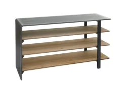 New BERLINLODGE Regal HxBxT 72x119x40cm Massiv-Holz Industrial Natur Mit Metall-Optik Wohnregal Bücherregal Schuhregal Sideboard