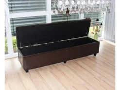 BERLINLODGE Sitzbank Mit Aufbewahrung Lars XXL 45x180x45cm Kunstleder