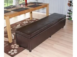 BERLINLODGE Sitzbank Mit Aufbewahrung Lars XXL 45x180x45cm Kunstleder