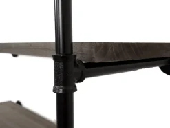 Online BERLINLODGE Standregal HxBxT 165x80x28cm Industriedesign Holz Metall Wohnregal Bücherregal Ablageregal Grau-Braun