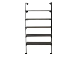 Online BERLINLODGE Standregal HxBxT 165x80x28cm Industriedesign Holz Metall Wohnregal Bücherregal Ablageregal Grau-Braun