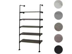 Online BERLINLODGE Standregal HxBxT 165x80x28cm Industriedesign Holz Metall Wohnregal Bücherregal Ablageregal Grau-Braun