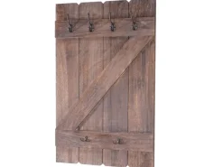 Online BERLINLODGE Wandgarderobe 91x60x10cm 6 Haken Shabby Braun