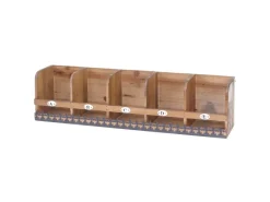 Outlet BERLINLODGE Wandregal HxBxT 71x18x16cm Tanne Holz Massiv Vintage Shabby-Look Hängeregal Regal