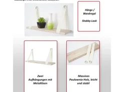 BERLINLODGE Wandregal HxBxT 27x50x13cm Hängeregal Regal Shabby-Look Vintage farben