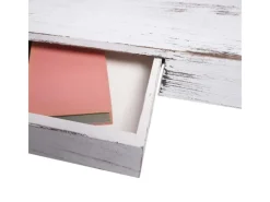 BERLINLODGE Wandregal HxBxT 8x80x25cm Schublade Massiv-Holz Weiß Shabby Schweberegal Wandboard Hängeregal Regal