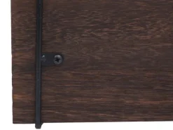 BERLINLODGE Wandregal HxBxT 40x40x13cm 3 Regalböden Metall Massiv-Holz Industrial Hängeregal Schweberegal Regal Dunkelbraun