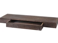 BERLINLODGE Wandregal HxBxT 8x80x25cm Schweberegal Wandboard Hängeregal Regal Schublade Massiv-Holz Shabby