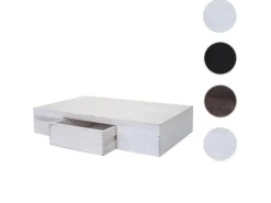 Discount BERLINLODGE Wandregal Ilse HxBxT 8x40x25cm Regal Hängeregal Mit Schublade 40cm Weiß Shabby Weiß-Strukturiert