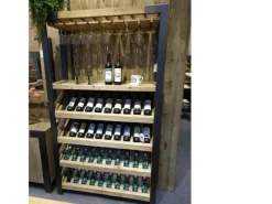 Discount BERLINLODGE Weinregal Für 40 Flaschen Zubehör Und Gläser HxBxT 189x114x39cm Massivholz Flaschenregal Flaschenhalter Barschrank Weinständer