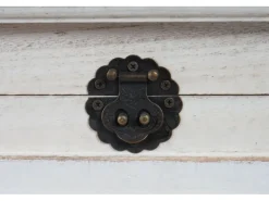 Clearance BERLINLODGE Weinregal Mit Schublade Und Truhe Flaschenregal Für 20 Flaschen HxBxT 94x48x31cm Shabby-Look Vintage Weiß