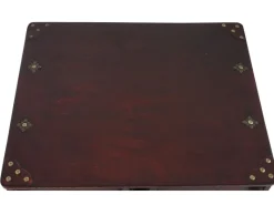 BERLINLODGE Weinregal Mit Schublade Und Truhe Flaschenregal Für 20 Flaschen HxBxT 94x46x38cm Kolonialstil Rot/Braun