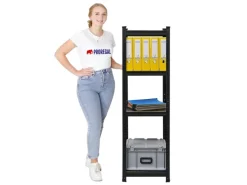 Outlet BERLINLODGE Wohnregal Ragnar HxBxT 150x45x45cm Fachlast 100kg Matt Shwarz Bücherregal Standregal Büroregal für Wohnzimmer Arbeitszimmer