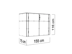 Bertilo Gartenschrank HPL Sideboard 155 cm x 75 cm x 116 cm Grau FSC®