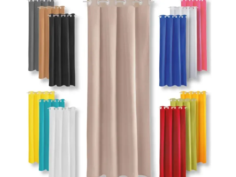 Bestgoodies Dekoschal Ellen Ösen Blickdicht 140 cm x 245 cm 2er Pack