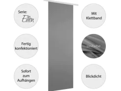 Best Bestgoodies Flächenvorhang Ellen 3er Pack Anthrazit