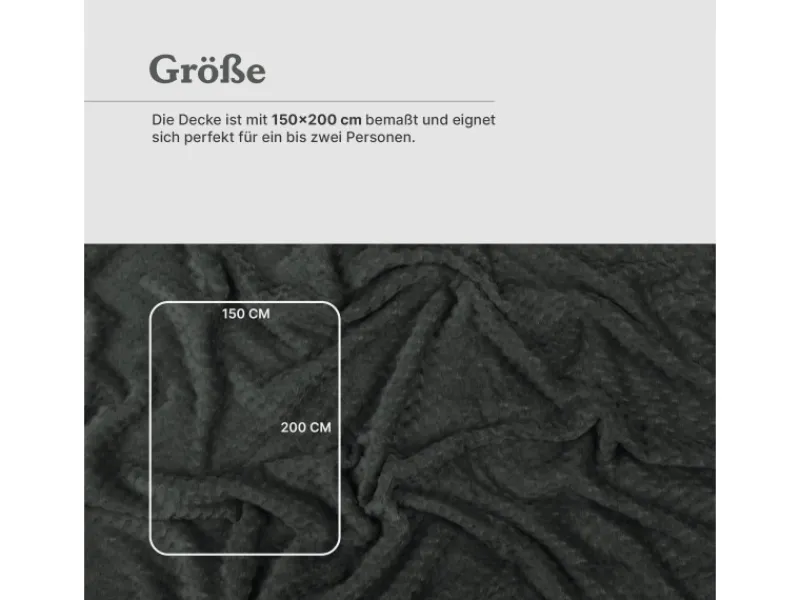 Bestgoodies Kuscheldecke 150 x 200 cm Cashmere Soft Touch Popcorn Moon Mist