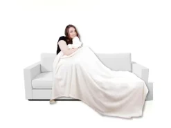 Best Bestgoodies Mikrofaser Decke Weiß Champagner 60 x 80 cm