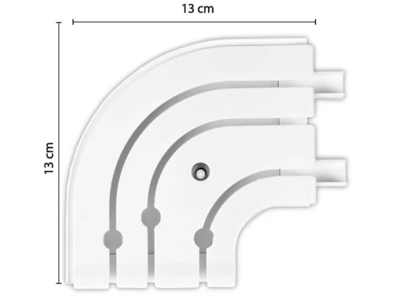 Bestlivings 180 cm Innenlaufschiene 3 Läufig & 2er Set Rundbogen / 2 x 90 cm